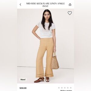 Banana Republic Elegant Tan Wide-Leg Pants